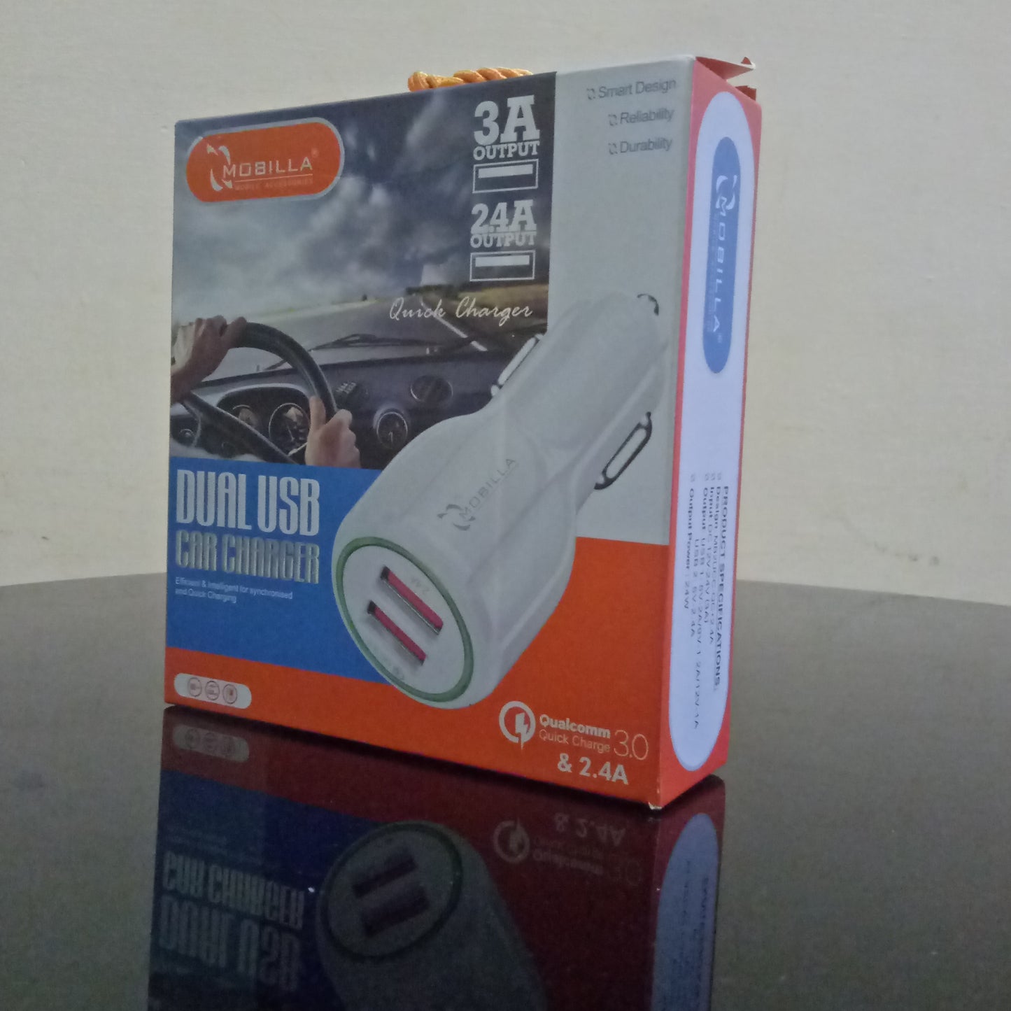 Mobilla MB54ACC01 Dual USB Car Charger 3A Output + 2.4A Output