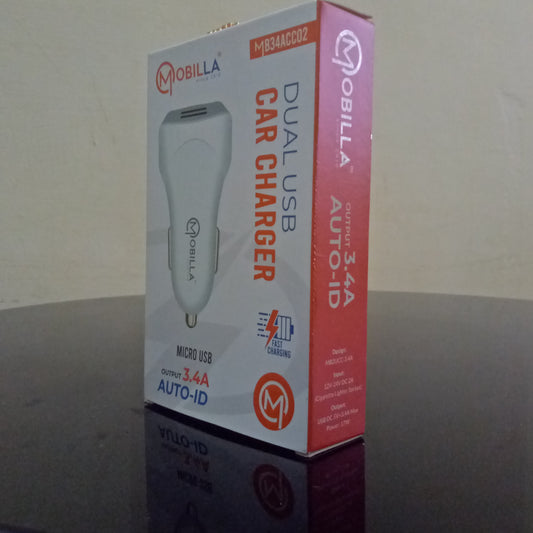 Mobilla MB34ACC02 Dual USB Car Charger 3.4 A Output