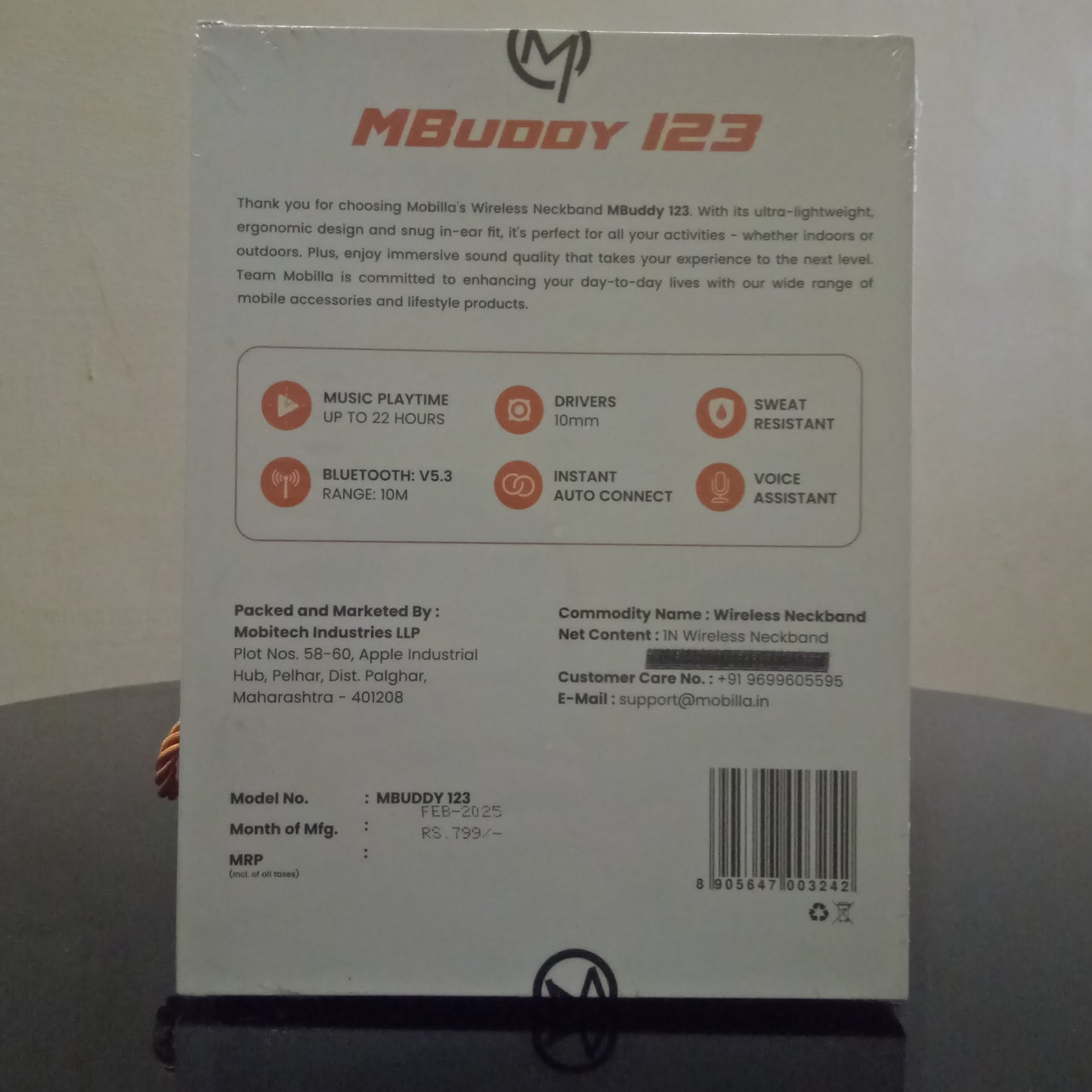 Mobilla MBUDDY 123 Bluetooth Neckband