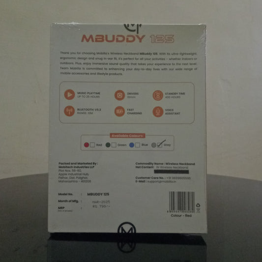 Mobilla MBUDDY 125 Bluetooth Neckband