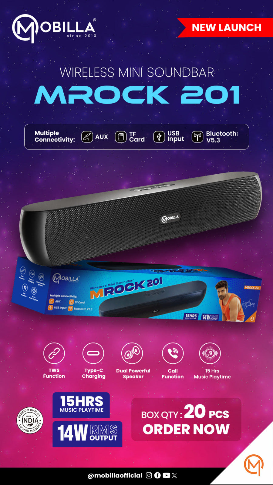 Mobilla MROCK 201 Wireless Mini Soundbar