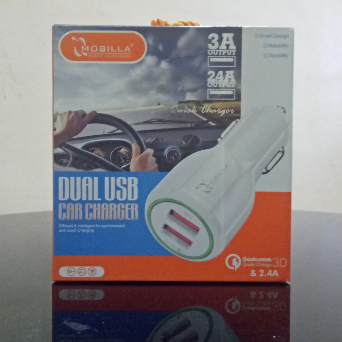 Mobilla MB54ACC01 Dual USB Car Charger 3A Output + 2.4A Output