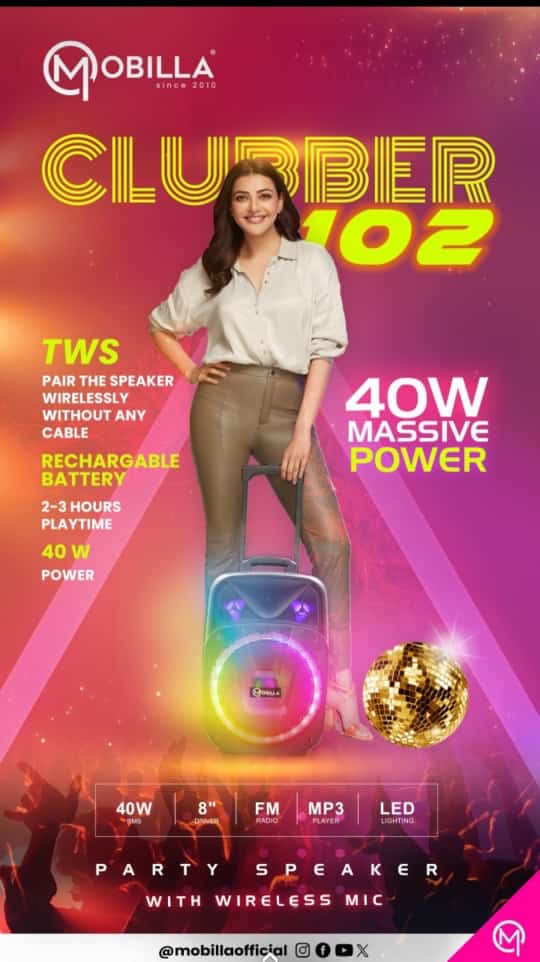 Mobilla CLUBBER 102 Party Speaker with Karaoke Wireless Mic