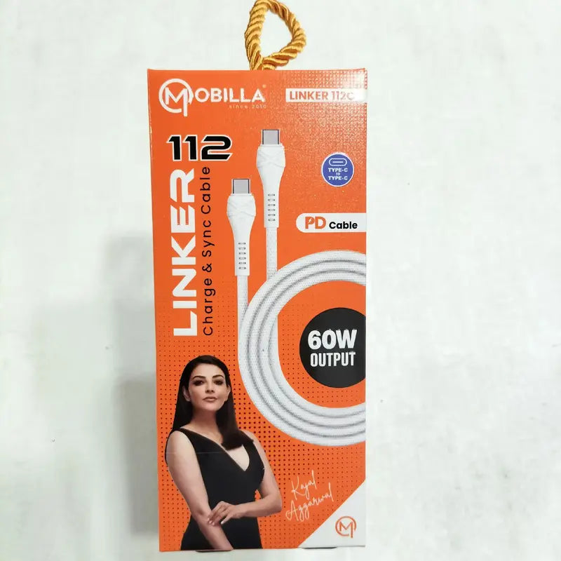 Mobilla LINKER112C 60W PD Charging and Sync Cable Type-C to Type-C